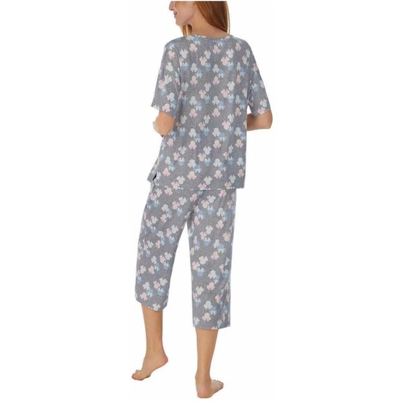 Disney Minnie Mouse Women's 2pc Capri Pant + Top Pajama Lounge Set Gray Size M - Picture 4 of 8